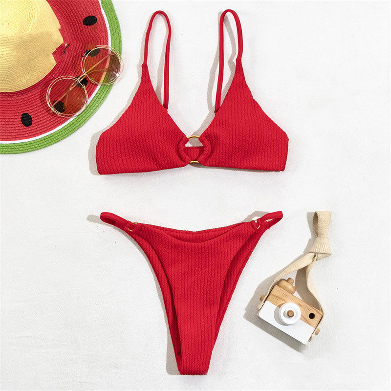 European And American Style Lns Solid Color Swimsuit